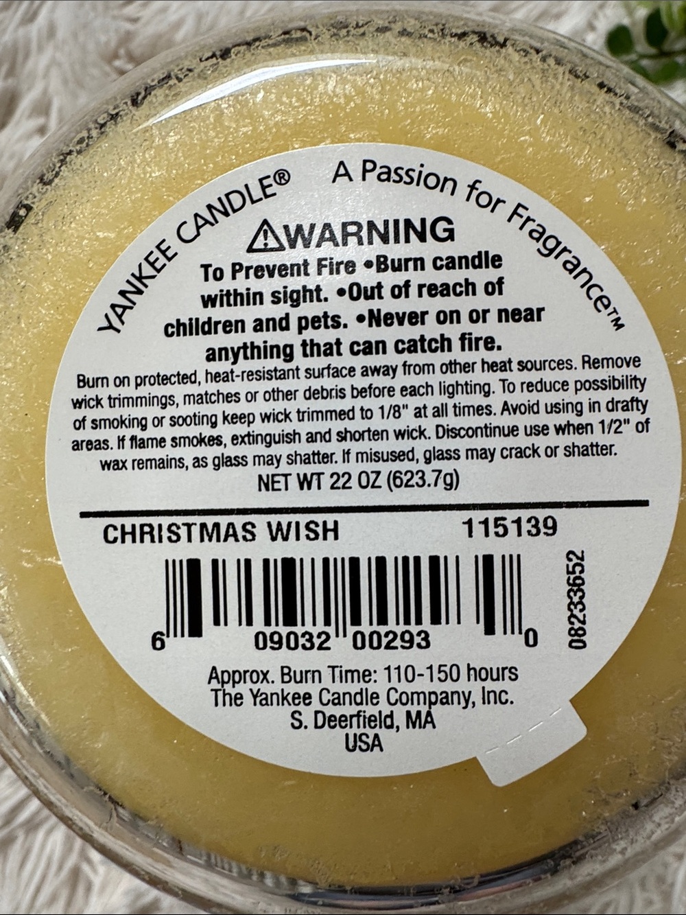 Yankee Candle Christmas Wish Large Jar Candle - Discontinued 💗 Yellow - Picture 7 of 7